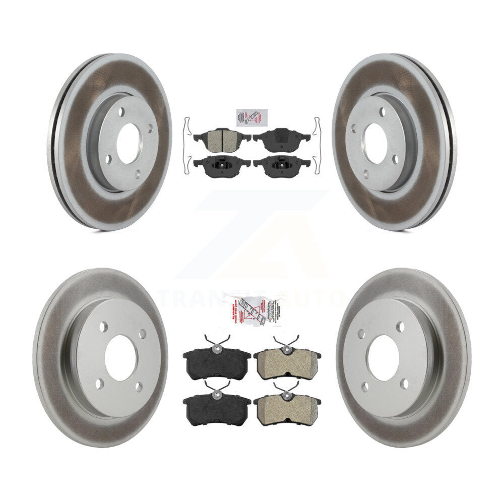 Kit de plaquettes semi-métalliques avant et arrière et de rotors de frein à disque revêtus pour Ford Focus