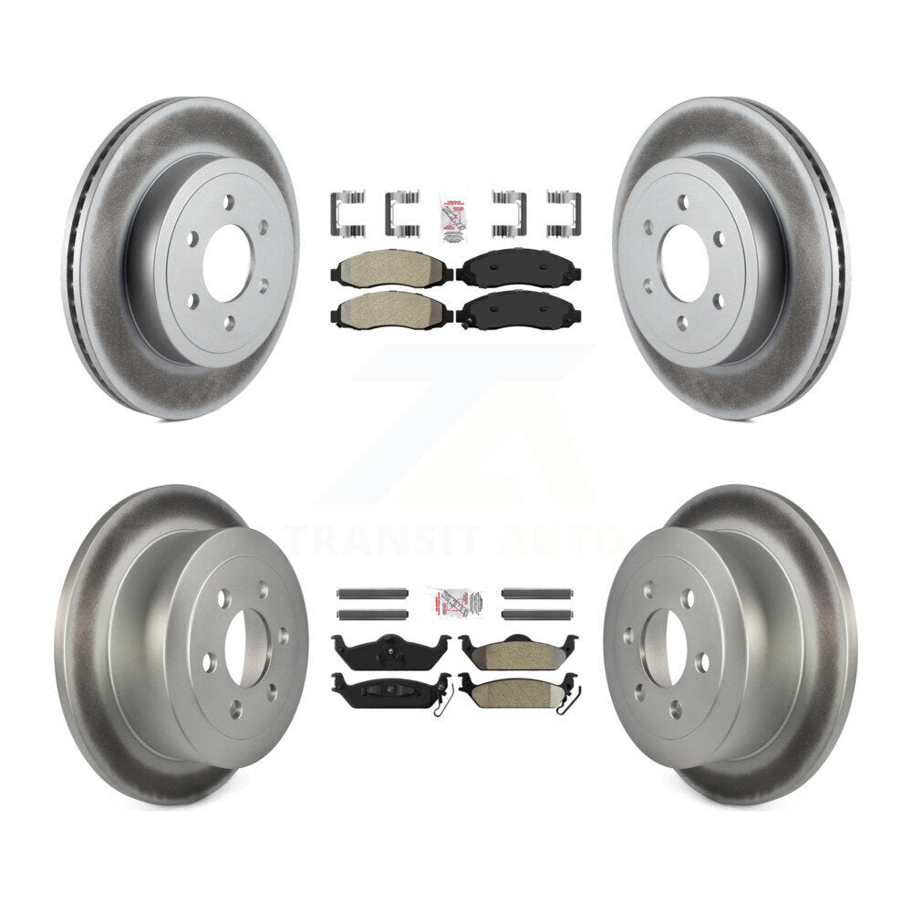 Kit de plaquettes semi-métalliques avant et arrière et rotor de frein revêtu pour Dodge Dakot 2003-2004