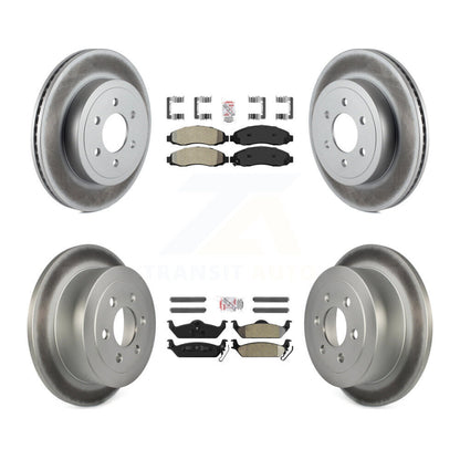 Kit de plaquettes semi-métalliques avant et arrière et rotor de frein revêtu pour Dodge Dakot 2003-2004