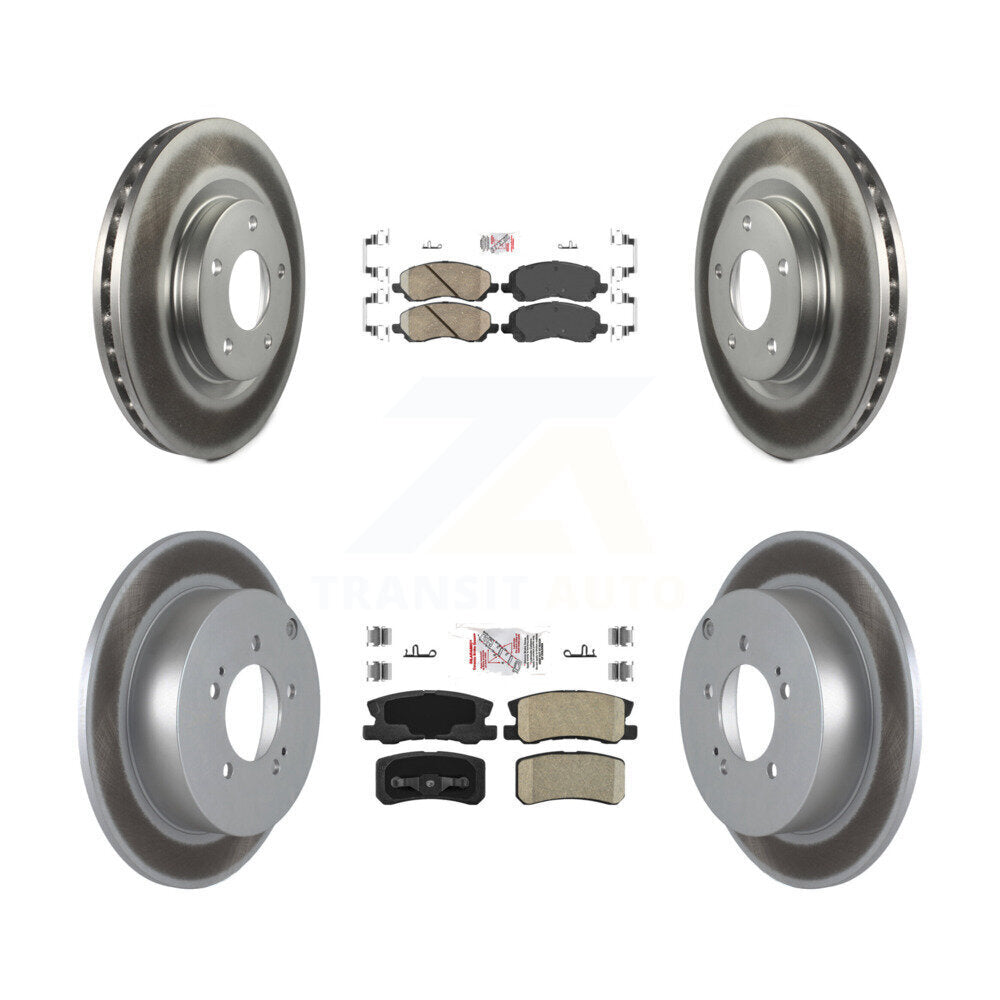 Kit de plaquettes en céramique avant et arrière et de rotors de frein à disque enduits pour Mitsubishi Outlande