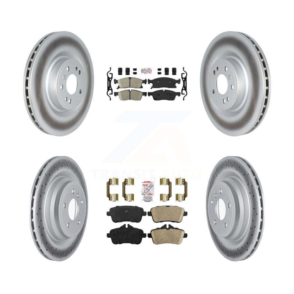 Kit de plaquettes en céramique avant et arrière et de rotors de frein à disque revêtus pour Mercedes-Benz GLE40