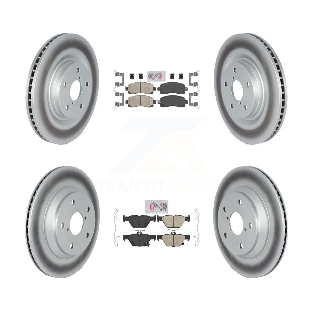 Kit de plaquettes en céramique avant et arrière et disques de frein enduits pour Subaru Forester