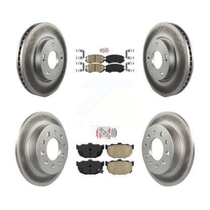 Kit de plaquettes en céramique avant et arrière et de rotors de frein à disque revêtus pour Hyundai Tiburon