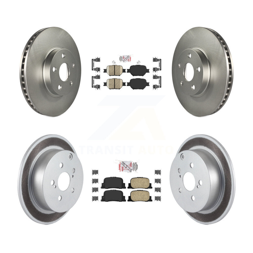 Kit de plaquettes en céramique avant et arrière et de rotors de frein à disque revêtus pour Scion tC 2005 – 2010