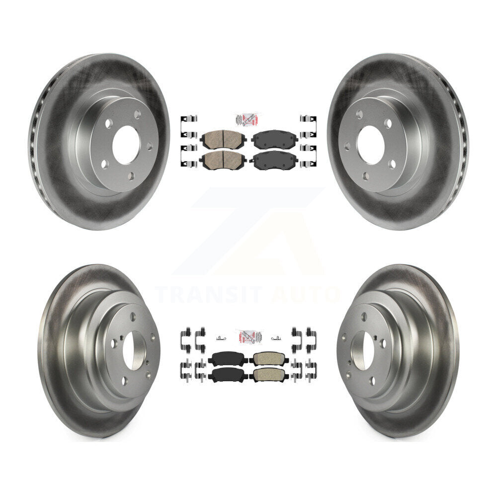Kit de plaquettes semi-métalliques avant et arrière en céramique et rotor de frein revêtu pour Subaru Imprez