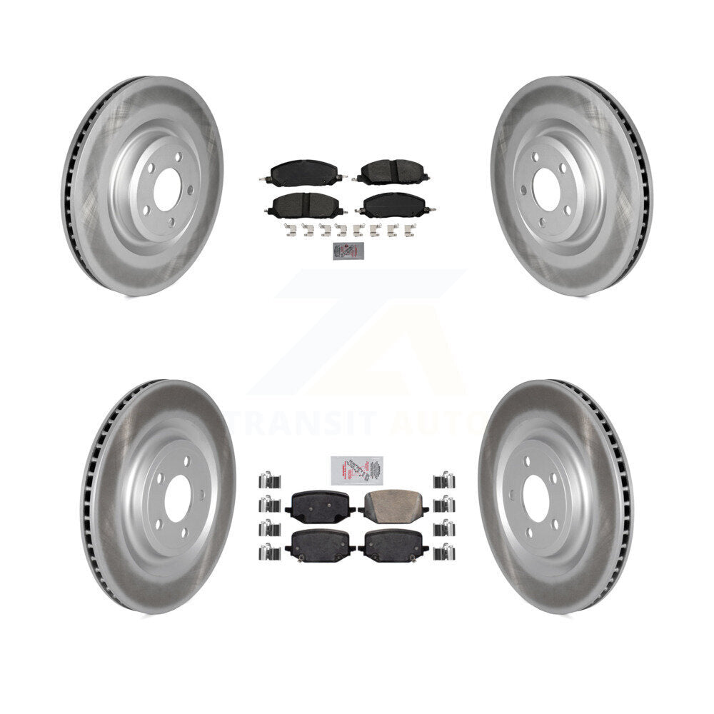 Kit de rotors de frein avant et arrière semi-métalliques avec revêtement en céramique pour Lincoln Aviato