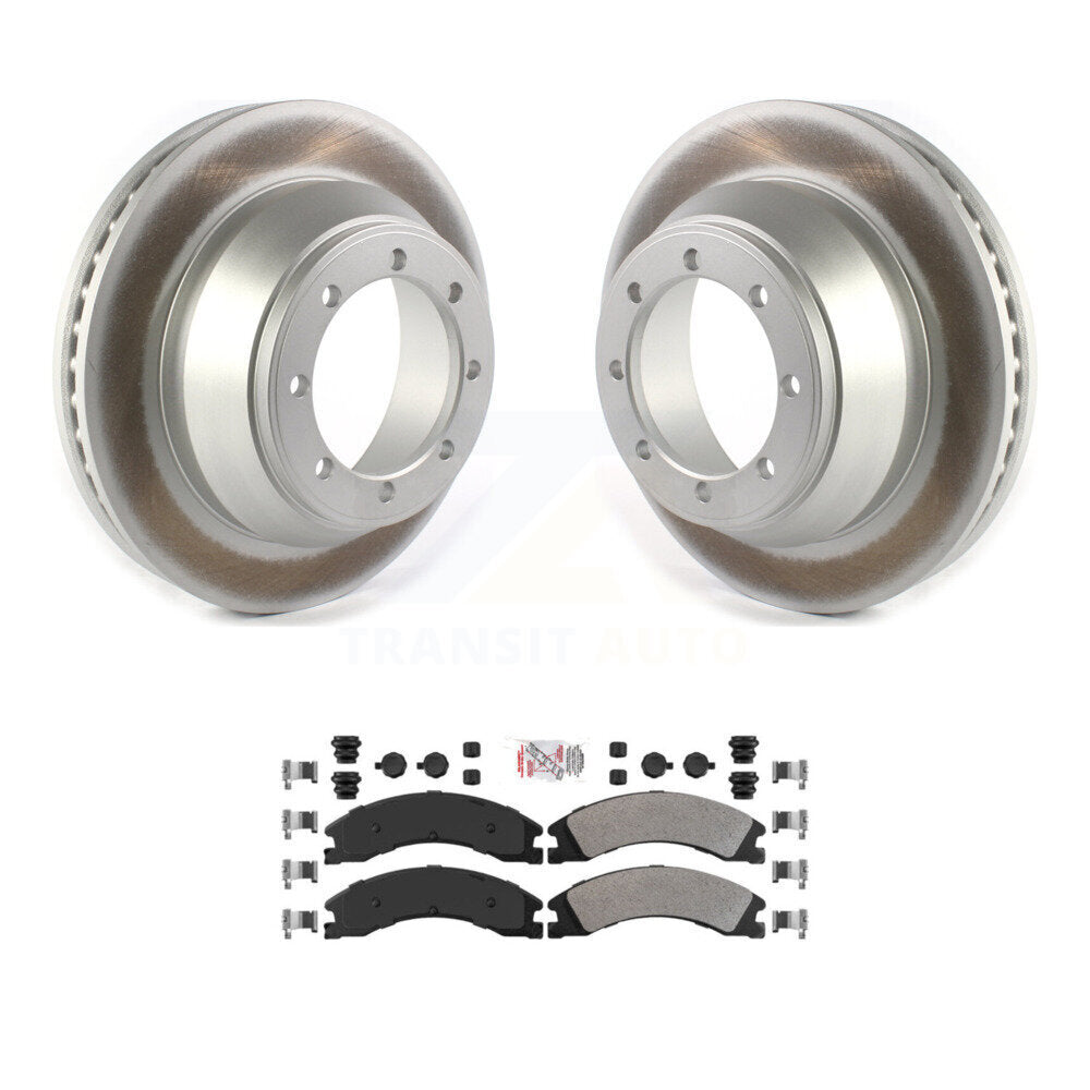 Kit de rotor de frein à disque à revêtement arrière et de plaquettes semi-métalliques pour Ford E-450 Super Dut