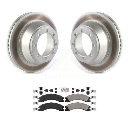 Kit de rotor de frein à disque à revêtement arrière et de plaquettes semi-métalliques pour Ford E-450 Super Dut