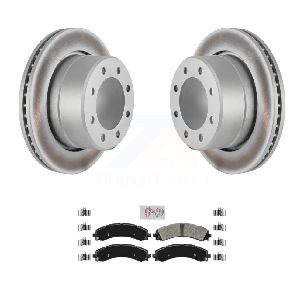 Kit de plaquettes semi-métalliques de rotor de frein arrière à revêtement pour Ram 3500 avec roues doubles