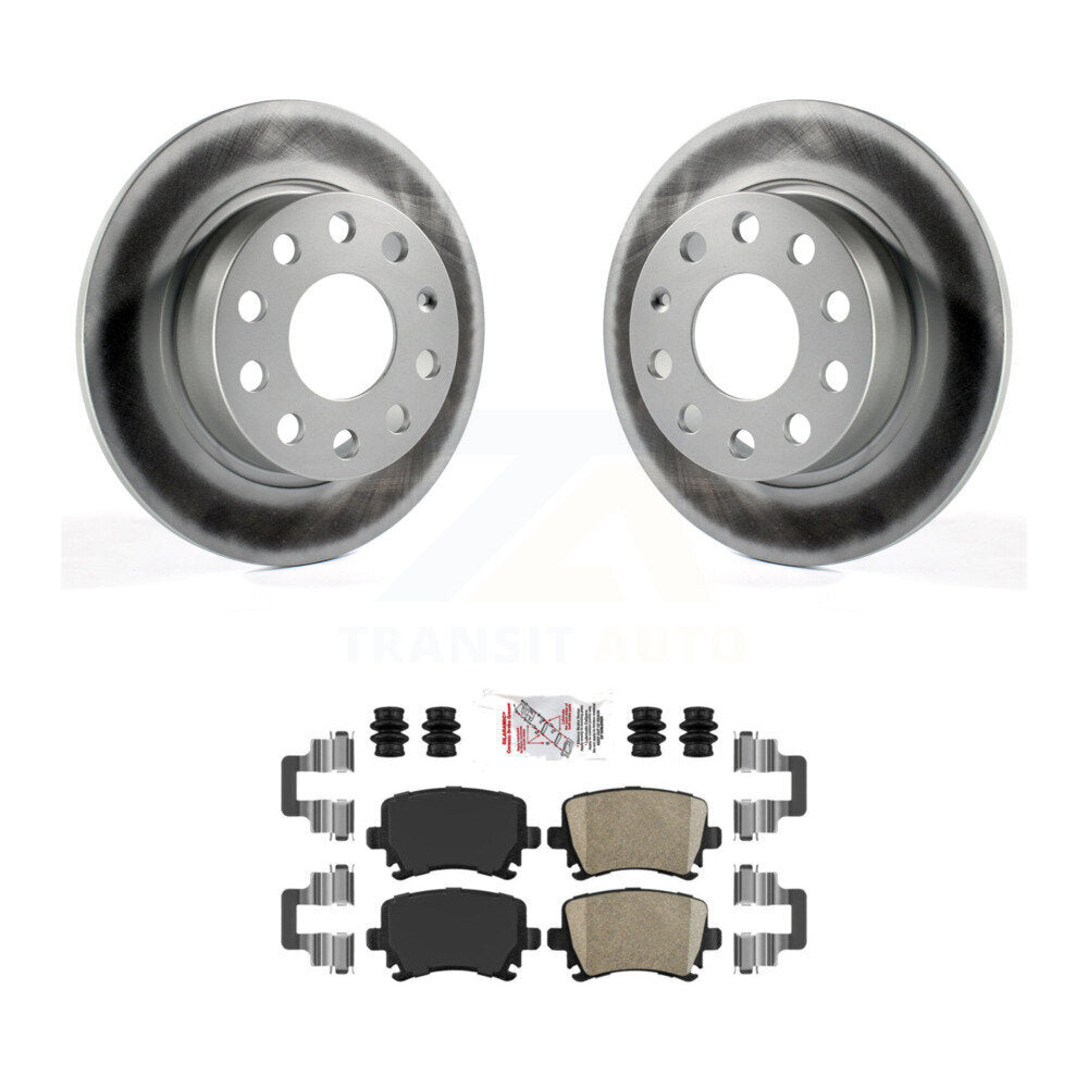 Kit de rotors de frein à disque à revêtement arrière et de plaquettes en céramique pour Volkswagen Eos KGA-10348
