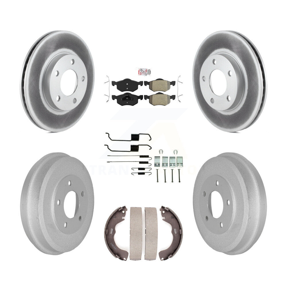 Rotor de frein avant et arrière, plaquettes semi-métalliques et Kit de tambour revêtu (7 pièces) pour Ford Escap