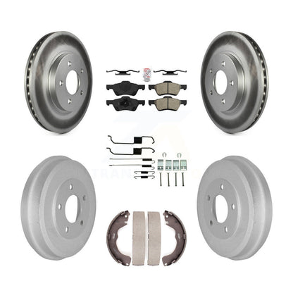 Rotor de frein avant et arrière, plaquettes semi-métalliques et Kit de tambour revêtu (7 pièces) pour Ford Escap