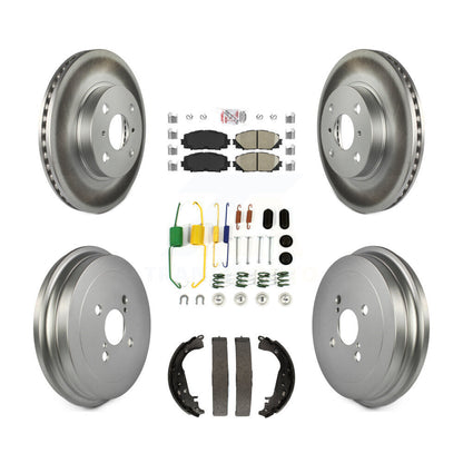 Rotor de frein à disque avant et arrière, tampons en céramique et Kit de tambour revêtu (7 pièces) pour Toyota Yari