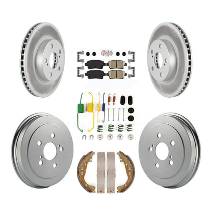 Kit de tampons en céramique et tambour enduit de rotor de frein avant et arrière (7 pièces) pour Toyota Priu 2008