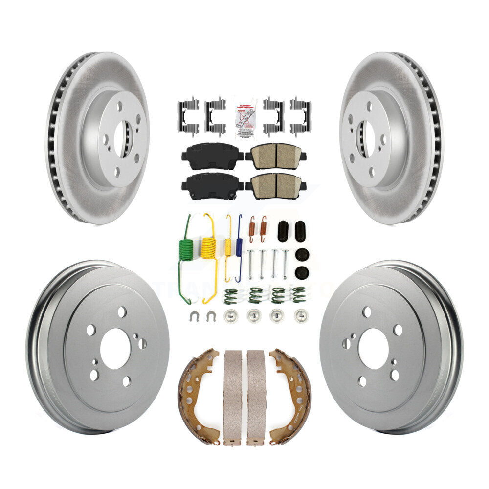 Kit de tampons en céramique et tambour enduit de rotor de frein avant et arrière (7 pièces) pour Toyota Priu 2008