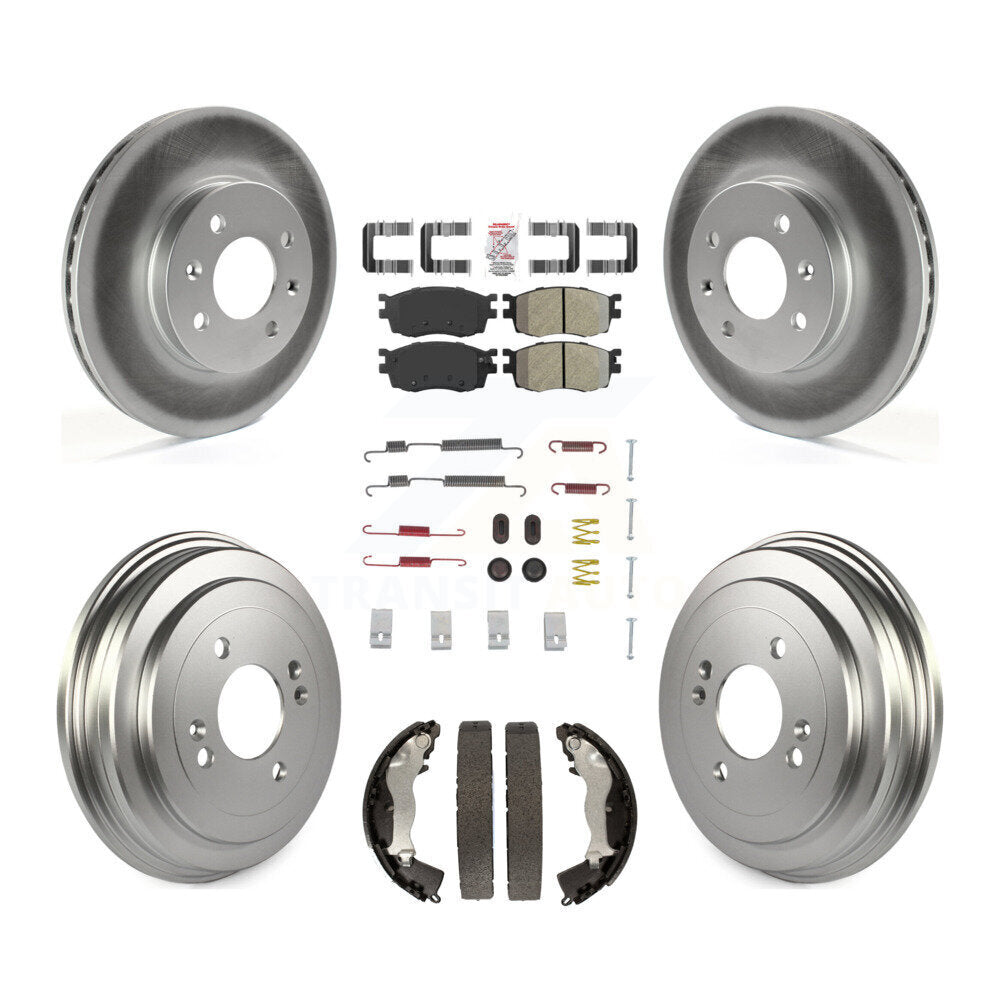 Kit de tambour à revêtement semi-métallique, Rotors de frein avant et arrière (7 pièces) pour Hyundai Accen