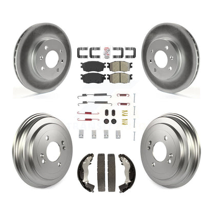 Kit de tambour à revêtement semi-métallique, Rotors de frein avant et arrière (7 pièces) pour Hyundai Accen