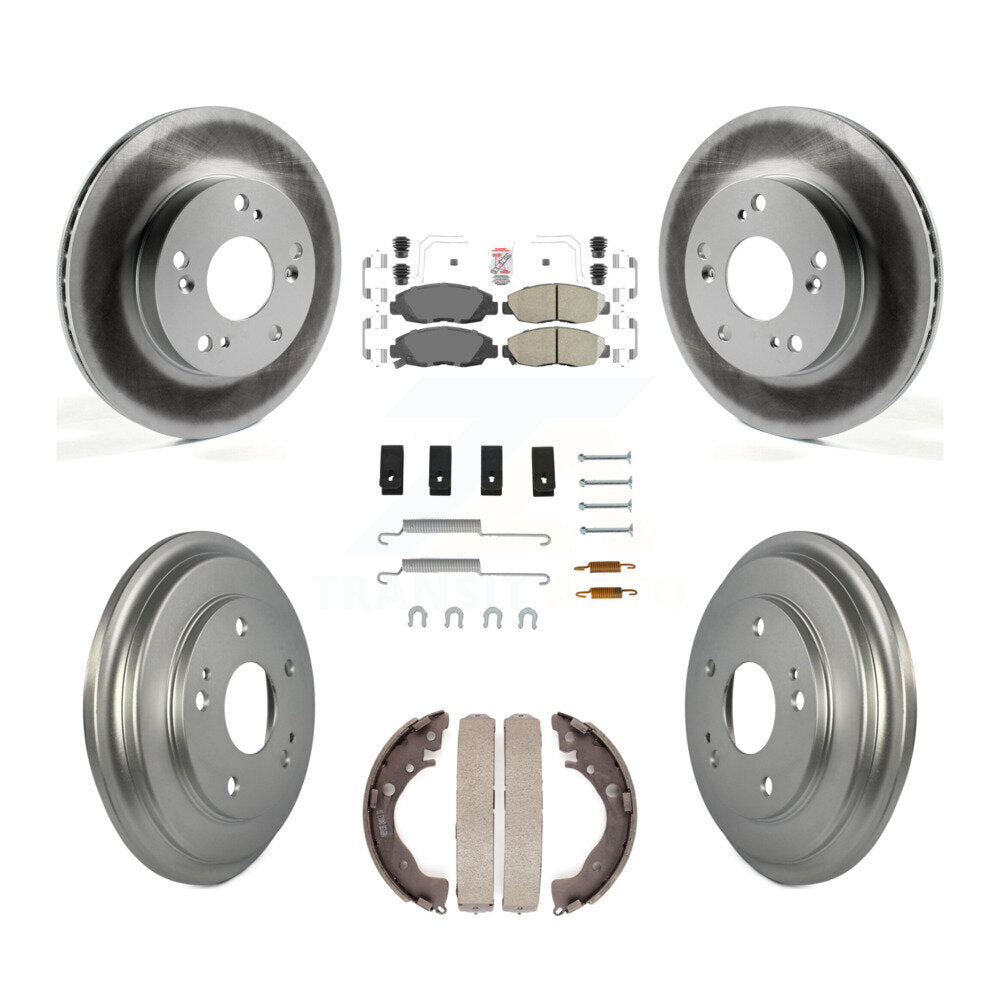 Rotors de frein à disque avant et arrière, tampons en céramique et Kit de tambour revêtu (7 pièces) pour Honda Civi
