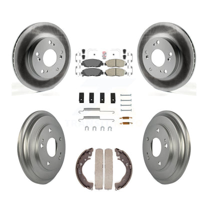 Rotors de frein à disque avant et arrière, tampons en céramique et Kit de tambour revêtu (7 pièces) pour Honda Civi