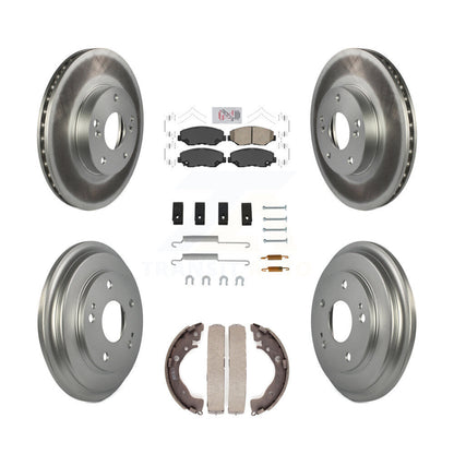 Rotors de frein à disque avant et arrière, tampons en céramique et Kit de tambour revêtu (7 pièces) pour Honda Civi