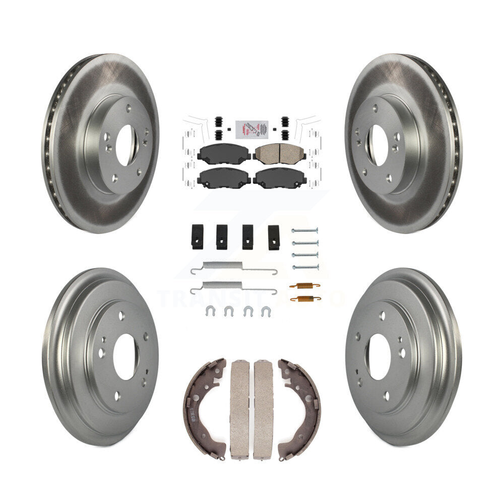 Rotors de frein à disque avant et arrière, tampons en céramique et Kit de tambour revêtu (7 pièces) pour Honda Civi