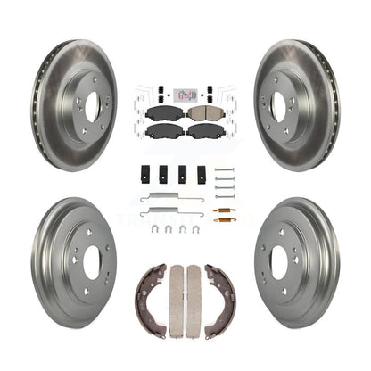 Rotors de frein à disque avant et arrière, tampons en céramique et Kit de tambour revêtu (7 pièces) pour Honda Civi