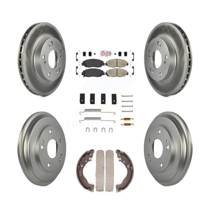 Rotors de frein à disque avant et arrière, tampons en céramique et Kit de tambour revêtu (7 pièces) pour Honda Civi