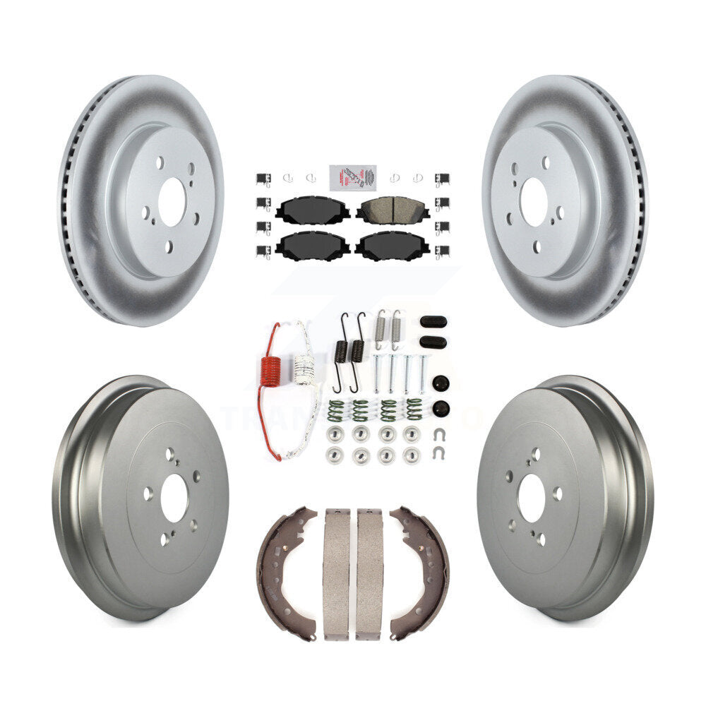 Kit de tambour avec revêtement de tampons en céramique, Rotor de frein avant et arrière (7 pièces) pour Toyota Corolla 2.0
