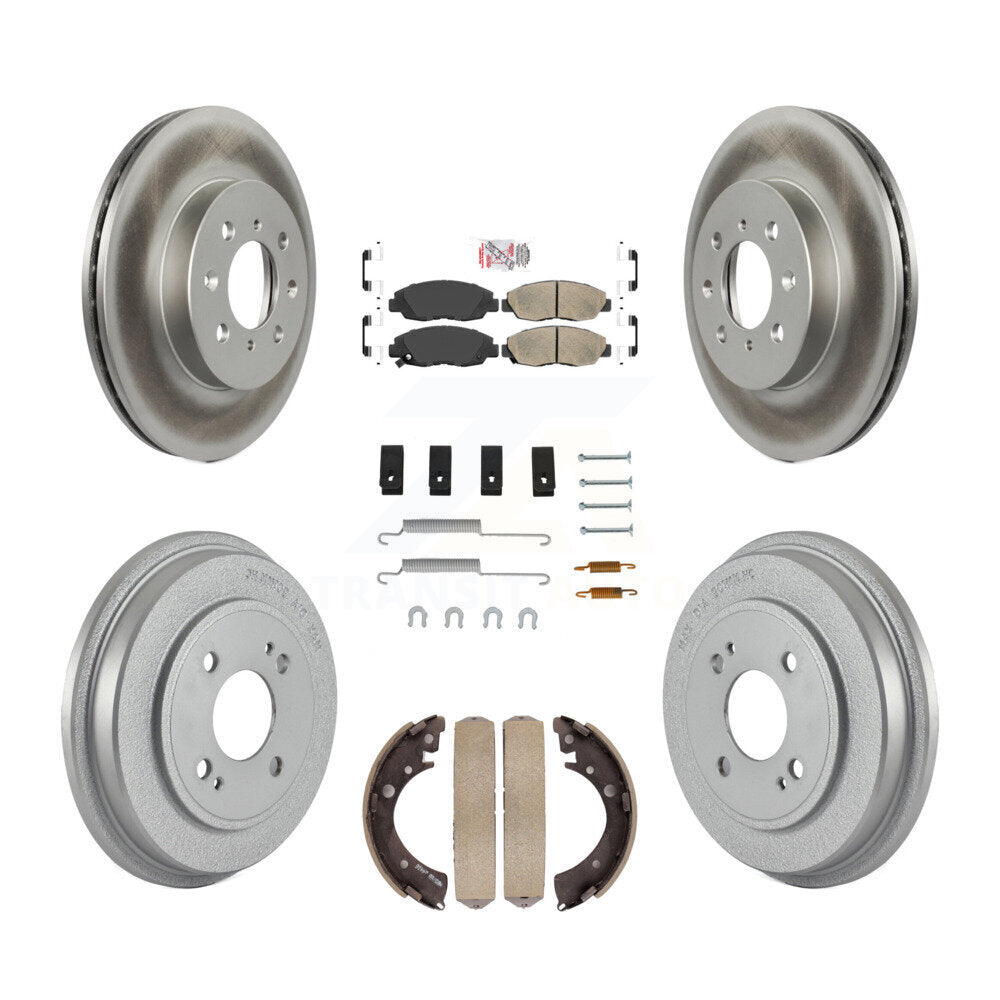 Rotors de frein à disque avant et arrière, tampons en céramique et Kit de tambour revêtu (7 pièces) pour Honda Civi