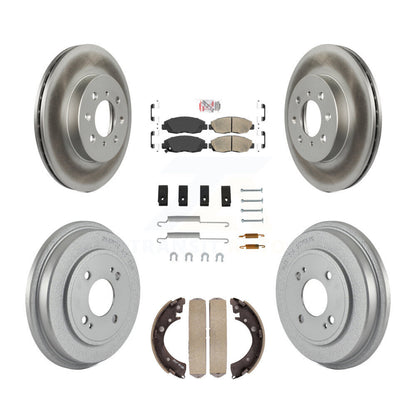 Rotors de frein à disque avant et arrière, tampons en céramique et Kit de tambour revêtu (7 pièces) pour Honda Civi
