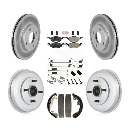 Kit de tambour à revêtement semi-métallique, Rotor de frein à disque avant et arrière (7 pièces) pour Ford Focu