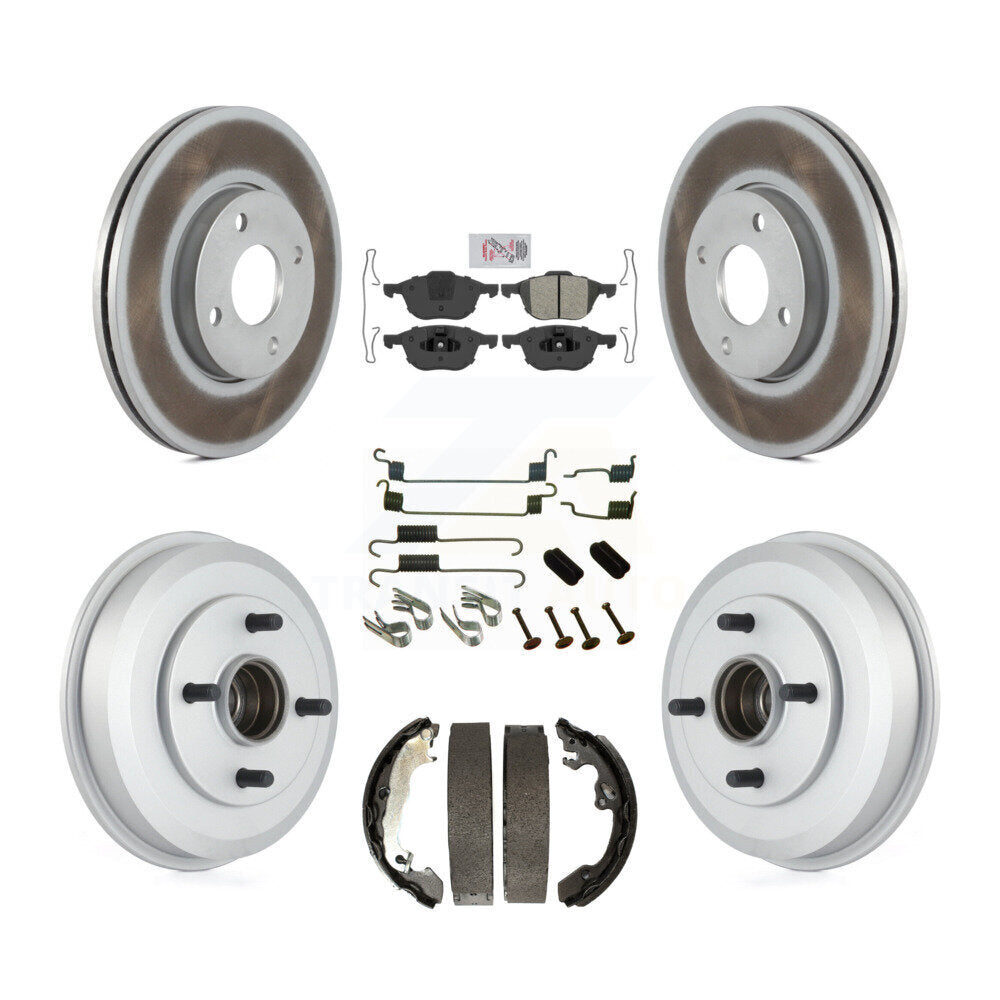 Kit de tambour à revêtement semi-métallique, Rotor de frein à disque avant et arrière (7 pièces) pour Ford Focu