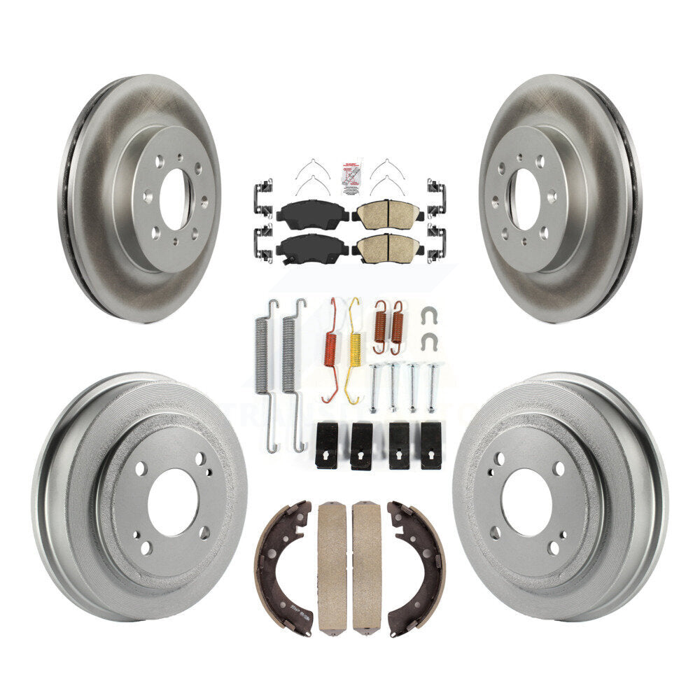 Kit de tambour avec revêtement en céramique, Rotor de frein avant et arrière (7 pièces) pour Honda Fi 2007 – 2008