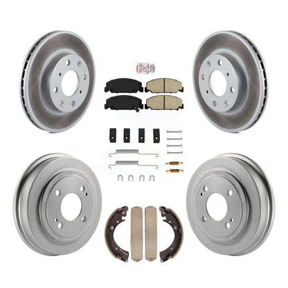 Rotors de frein à disque avant et arrière, tampons en céramique et Kit de tambour revêtu (7 pièces) pour Honda Civi