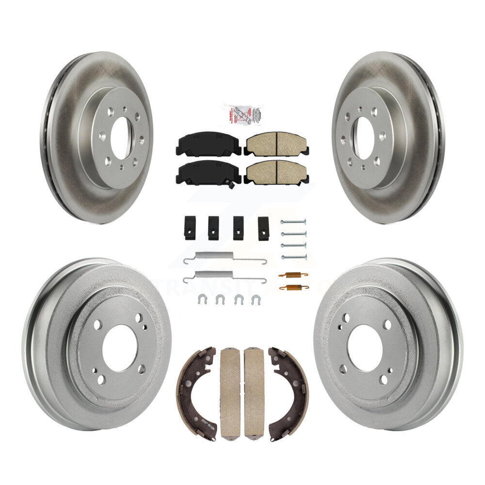 Rotors de frein à disque avant et arrière, tampons en céramique et Kit de tambour revêtu (7 pièces) pour Honda Civi