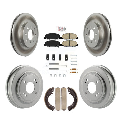Rotors de frein à disque avant et arrière, tampons en céramique et Kit de tambour revêtu (7 pièces) pour Honda Civi