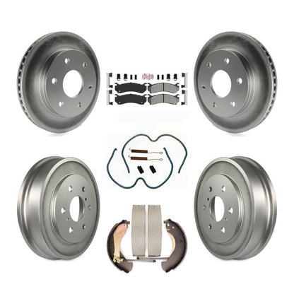 Kit de tambour de revêtement de plaquettes semi-métalliques de rotors de frein avant et arrière (7 pièces) pour Chevrolet 150