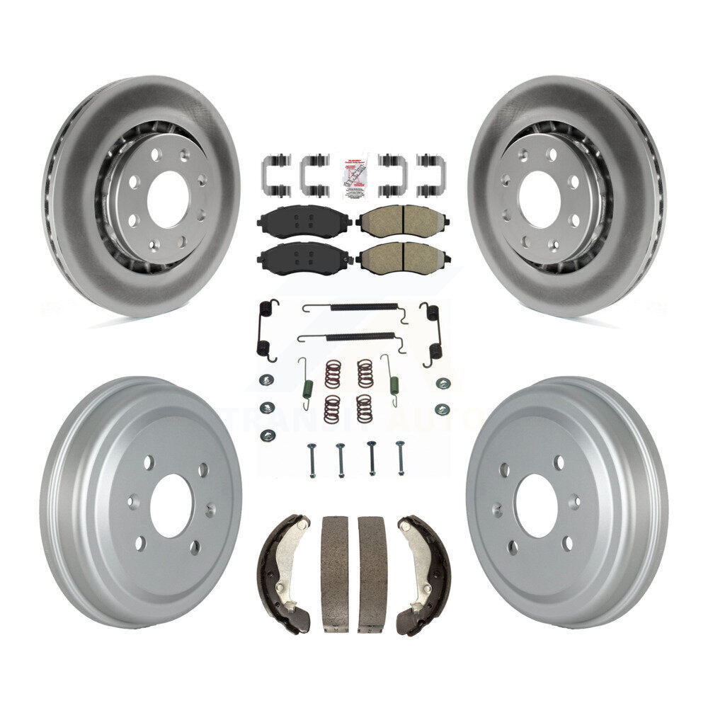 Kit de tambour de revêtement de plaquettes semi-métalliques de Rotors de frein avant et arrière (7 pièces) pour Chevrolet Ave