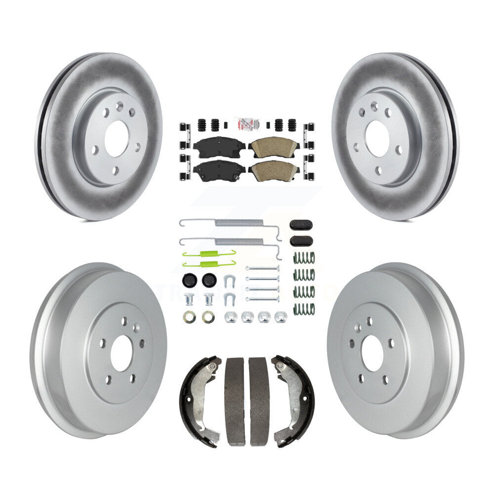 Rotors de frein à disque avant et arrière, Kit de tambour à revêtement en céramique (7 pièces) pour Chevrolet Cruze