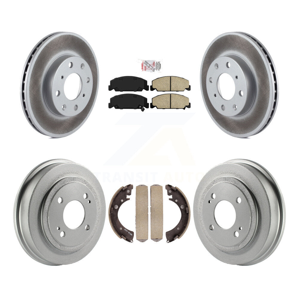 Rotors de frein à disque avant et arrière, plaquettes en céramique et Kit de tambour enduit pour Honda Civic