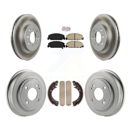 Rotors de frein à disque avant et arrière, plaquettes en céramique et Kit de tambour enduit pour Honda Civic
