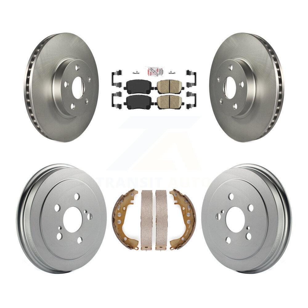 Plaquettes en céramique de rotors de frein à disque avant et arrière et kit de tambour enduit pour Toyota Coroll