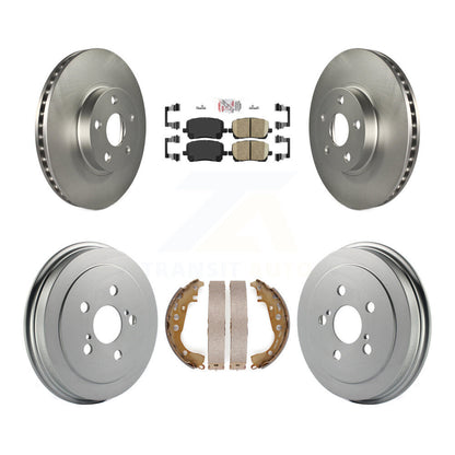 Plaquettes en céramique de rotors de frein à disque avant et arrière et kit de tambour enduit pour Toyota Coroll