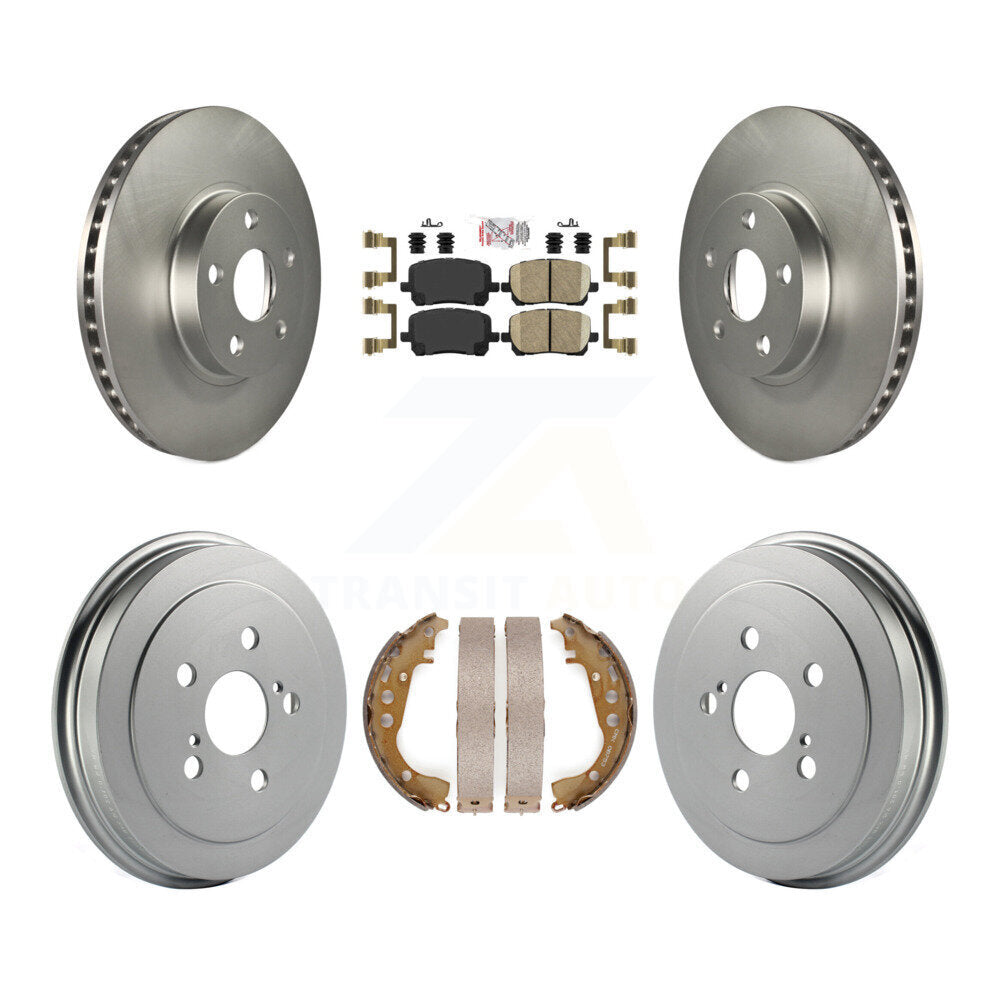 Plaquettes en céramique de rotors de frein à disque avant et arrière et kit de tambour enduit pour Toyota Coroll