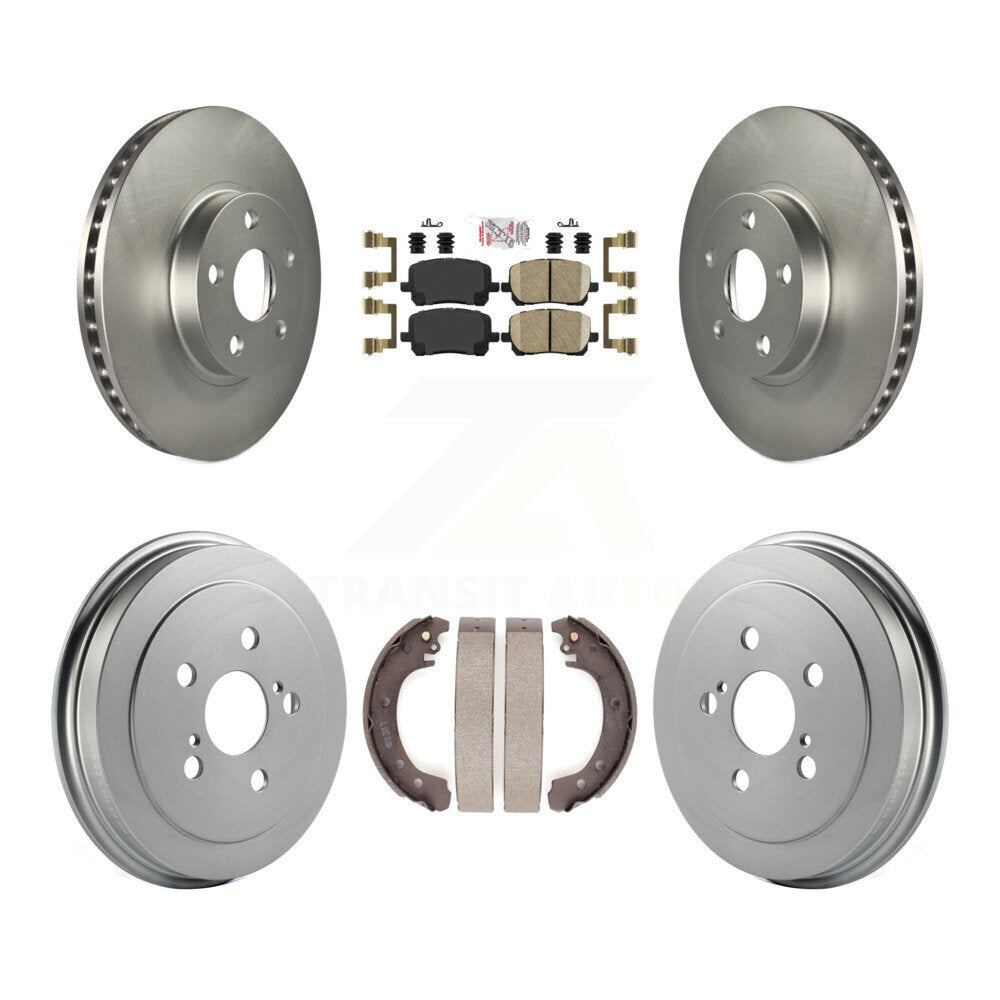 Plaquettes en céramique de rotors de frein à disque avant et arrière et kit de tambour enduit pour Toyota Coroll