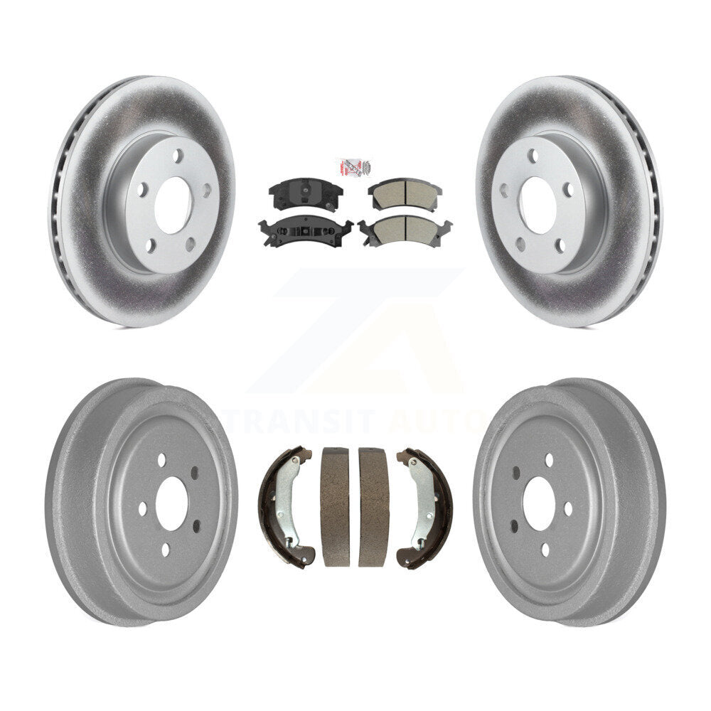 Rotors de frein à disque avant et arrière, Kit de tambour à revêtement semi-métallique pour Pontiac Sunfir