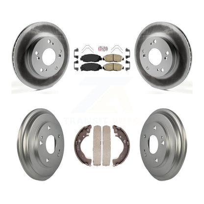 Rotors de frein à disque avant et arrière, plaquettes en céramique et Kit de tambour enduit pour Honda Civic