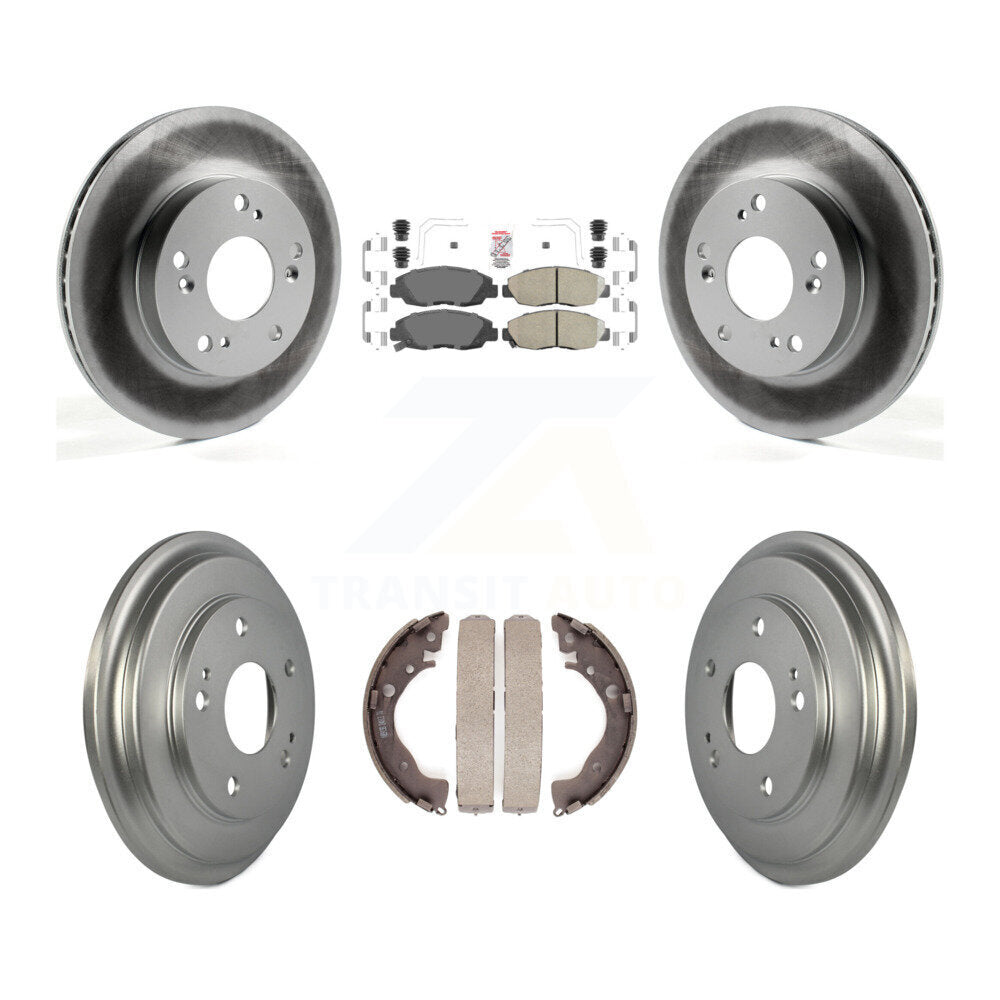 Rotors de frein à disque avant et arrière, plaquettes en céramique et Kit de tambour enduit pour Honda Civic