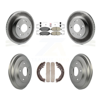 Rotors de frein à disque avant et arrière, plaquettes en céramique et Kit de tambour enduit pour Honda Civic