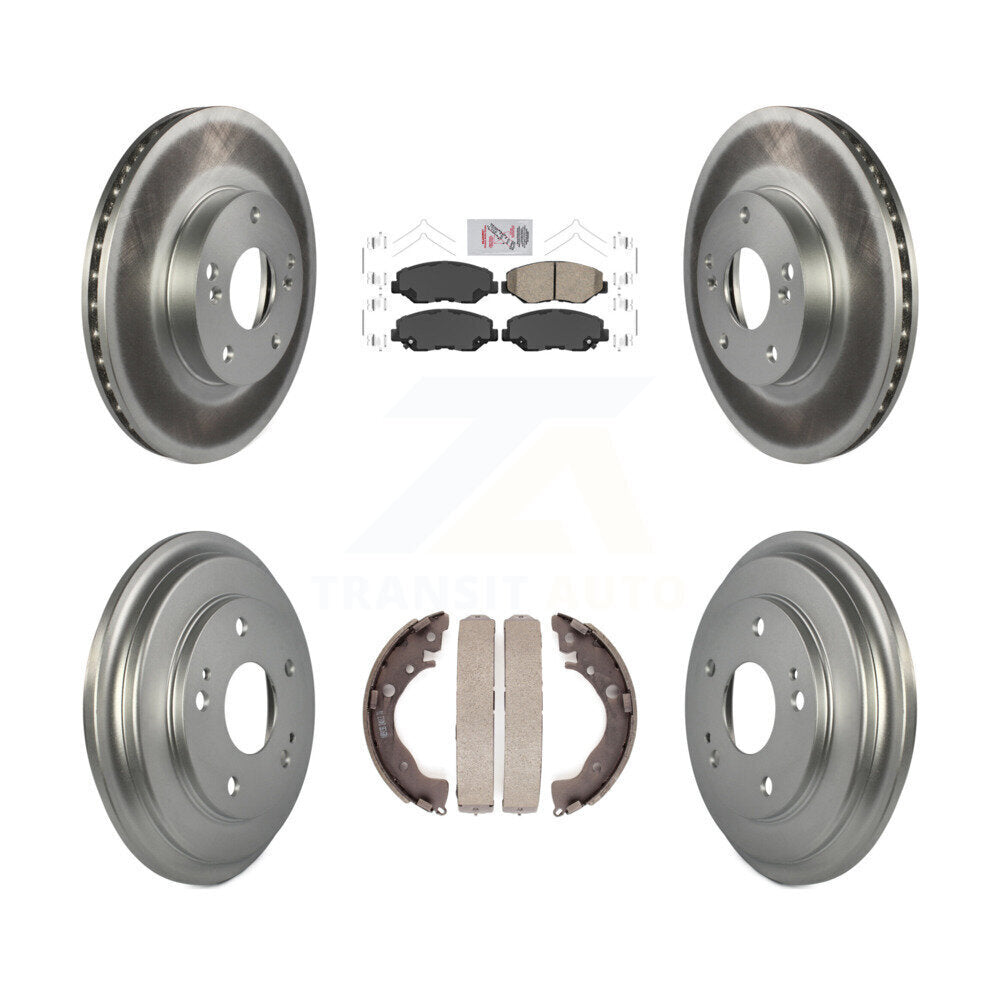Rotors de frein à disque avant et arrière, plaquettes en céramique et Kit de tambour enduit pour Honda Civic